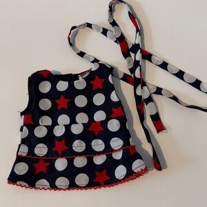 Polka Dot and Star 18” doll shirt and 2 ties/headband